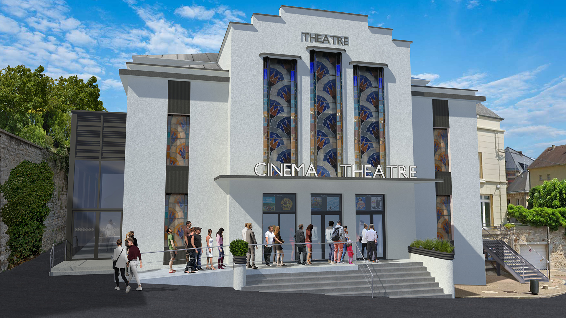 Vue de principe du cinéma théâtre de Château-Thierry