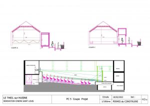 Coupe du projet de rénovation du cinéma St Louis - Le Theil sur Huisne - Val au Perche