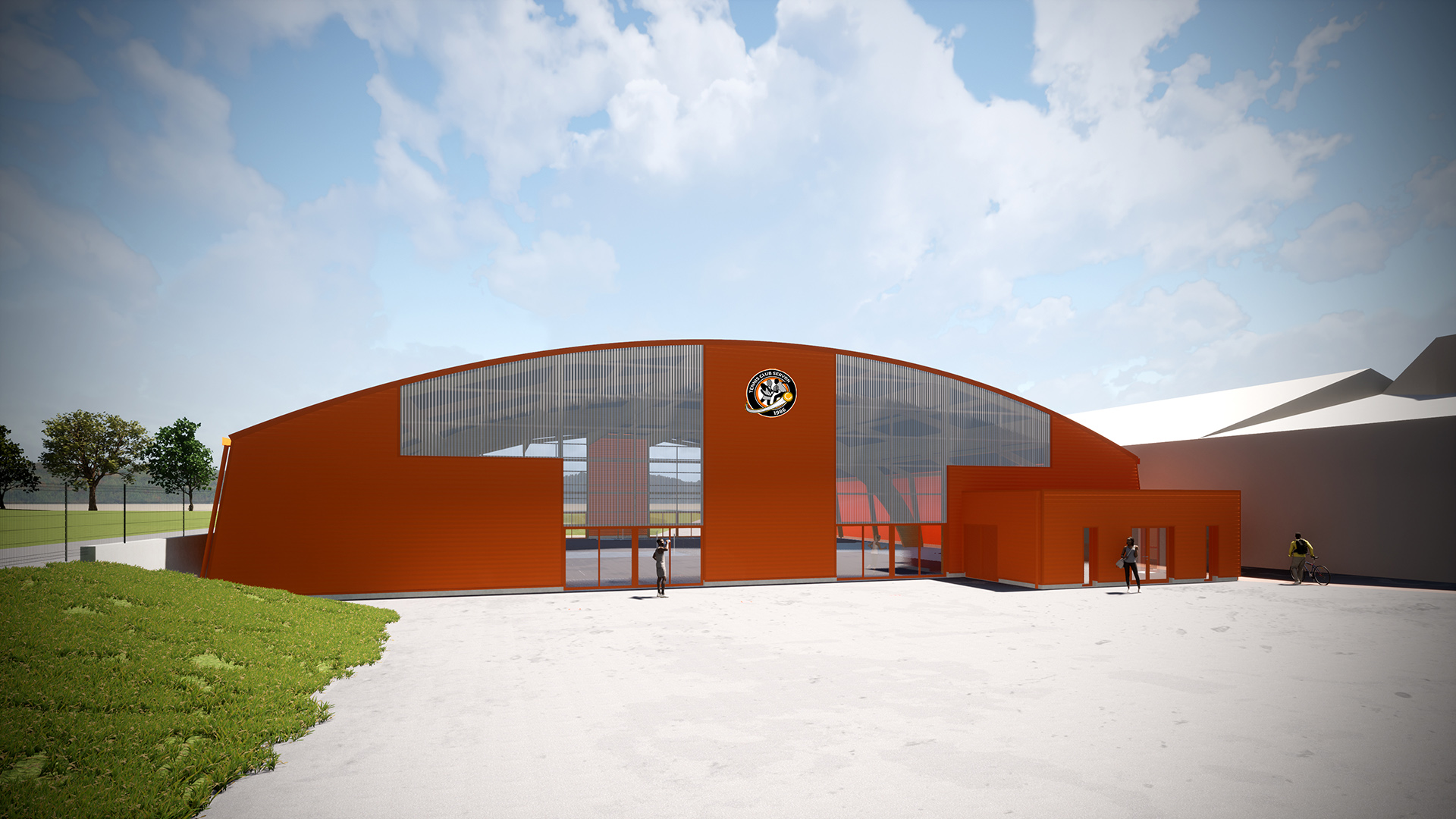 Vue de principe 3D de la Halle de tennis de Servon-sur-Vilaine